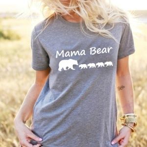Unisex Mama Bear & 4 Cubs Graphic Tshirt.